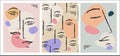 Set of abstract decorative painting posters